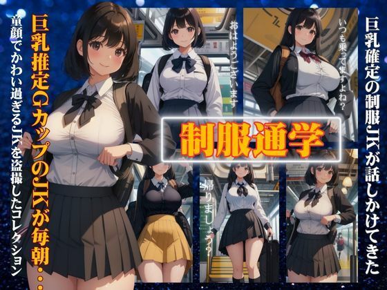 制服通学｜巨乳推定GカップNOJKが毎朝・・・童顔のかわい過ぎるJKを盗撮したコレクション【瞬間サファイア出版】