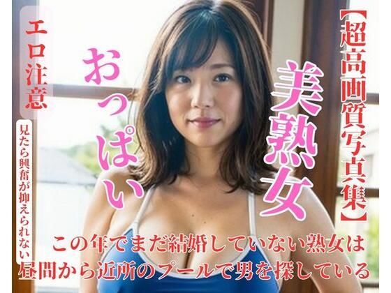 この年でまだ結婚していない熟女は昼間から近所のプールで男を探している